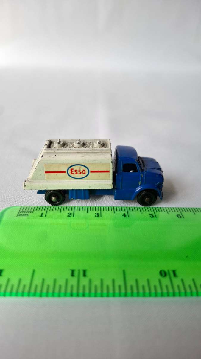 Vintage Lone Star Tuf-Tots (1969-1980) Diecast Blue and White Esso Fuel Truck - Good Condition