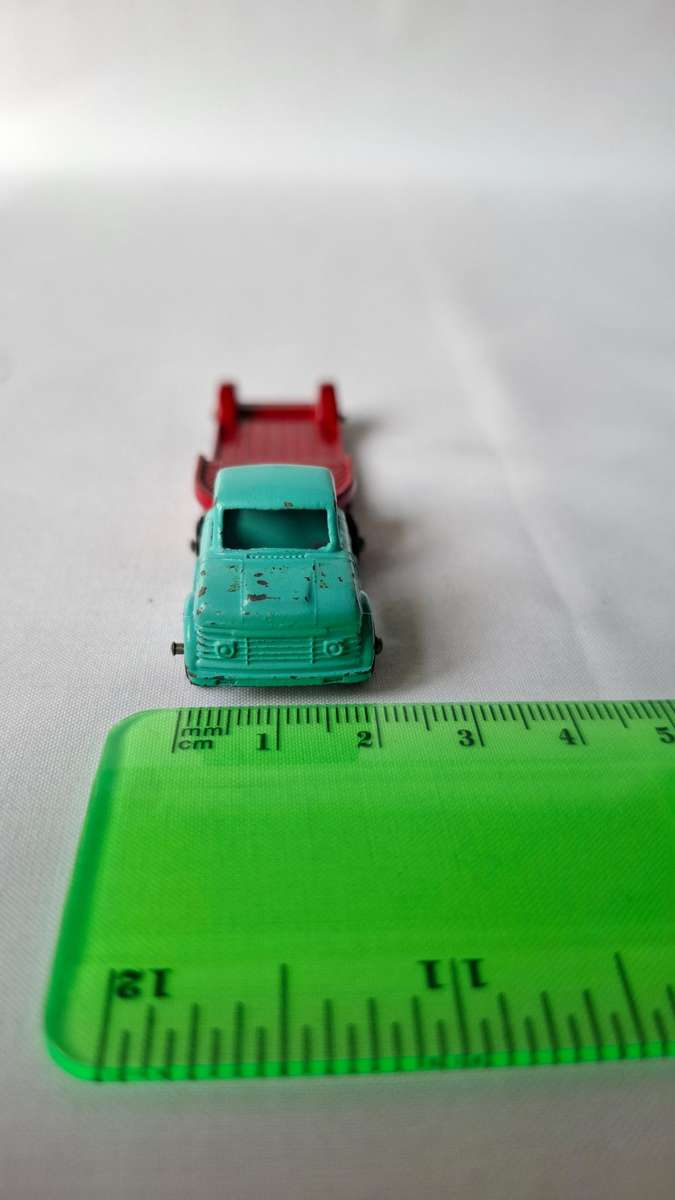 Vintage Lone Star Tuf-Tots (1969-1980) Diecast Blue and Red Apache Low Loader Truck-Good Condition