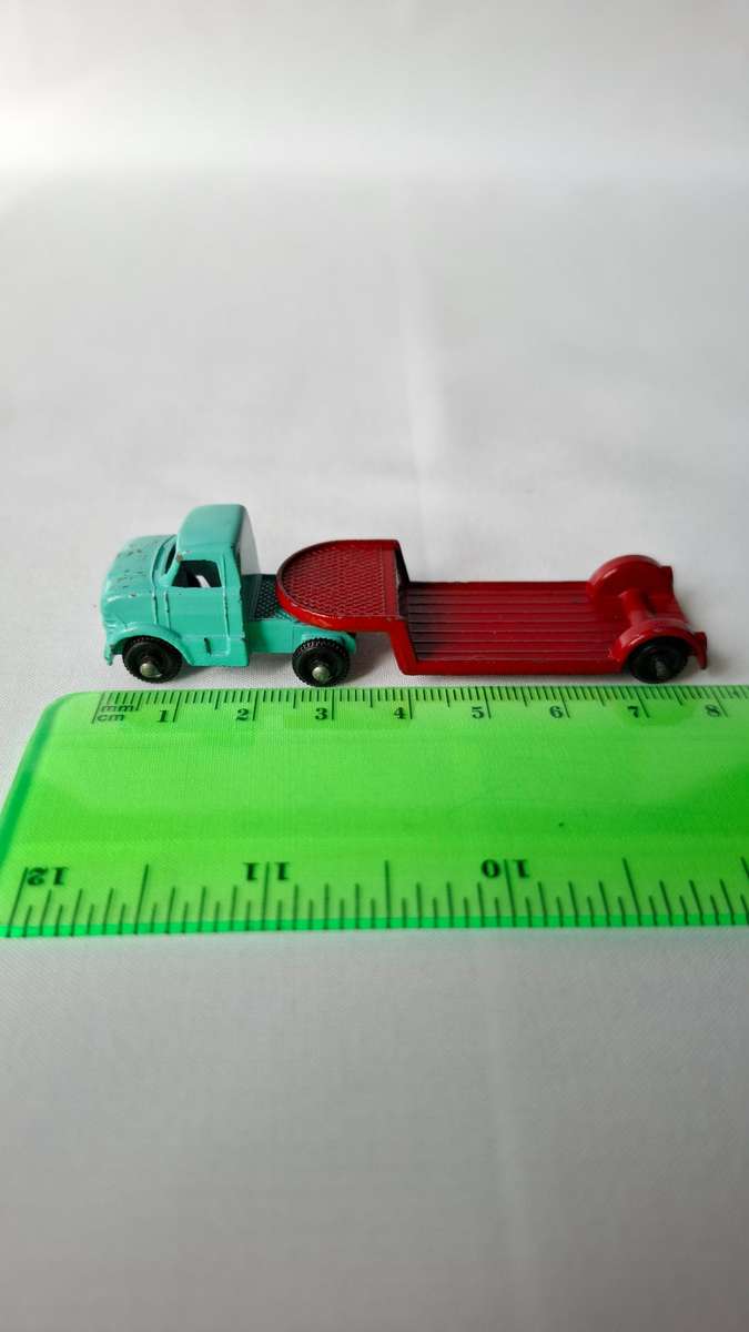 Vintage Lone Star Tuf-Tots (1969-1980) Diecast Blue and Red Apache Low Loader Truck-Good Condition
