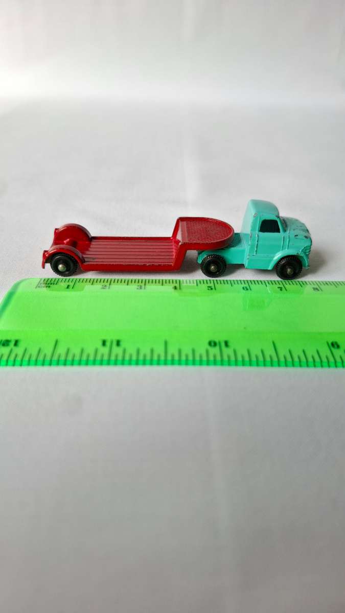 Vintage Lone Star Tuf-Tots (1969-1980) Diecast Blue and Red Apache Low Loader Truck-Good Condition