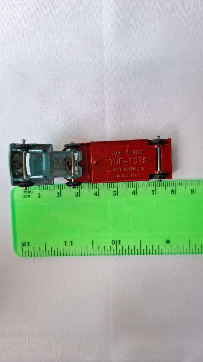 Vintage Lone Star Tuf-Tots (1969-1980) Diecast Blue and Red Apache Low Loader Truck-Good Condition