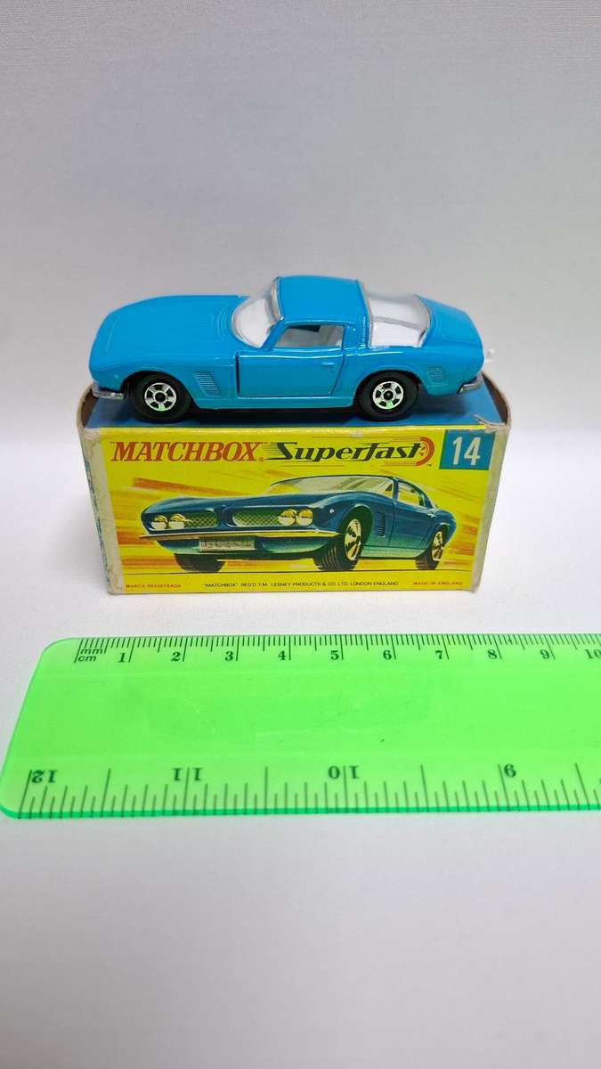 Vintage Matchbox Diecast No.14 "Iso Grifo in Blue" Made By Lesney - Excellent Condition