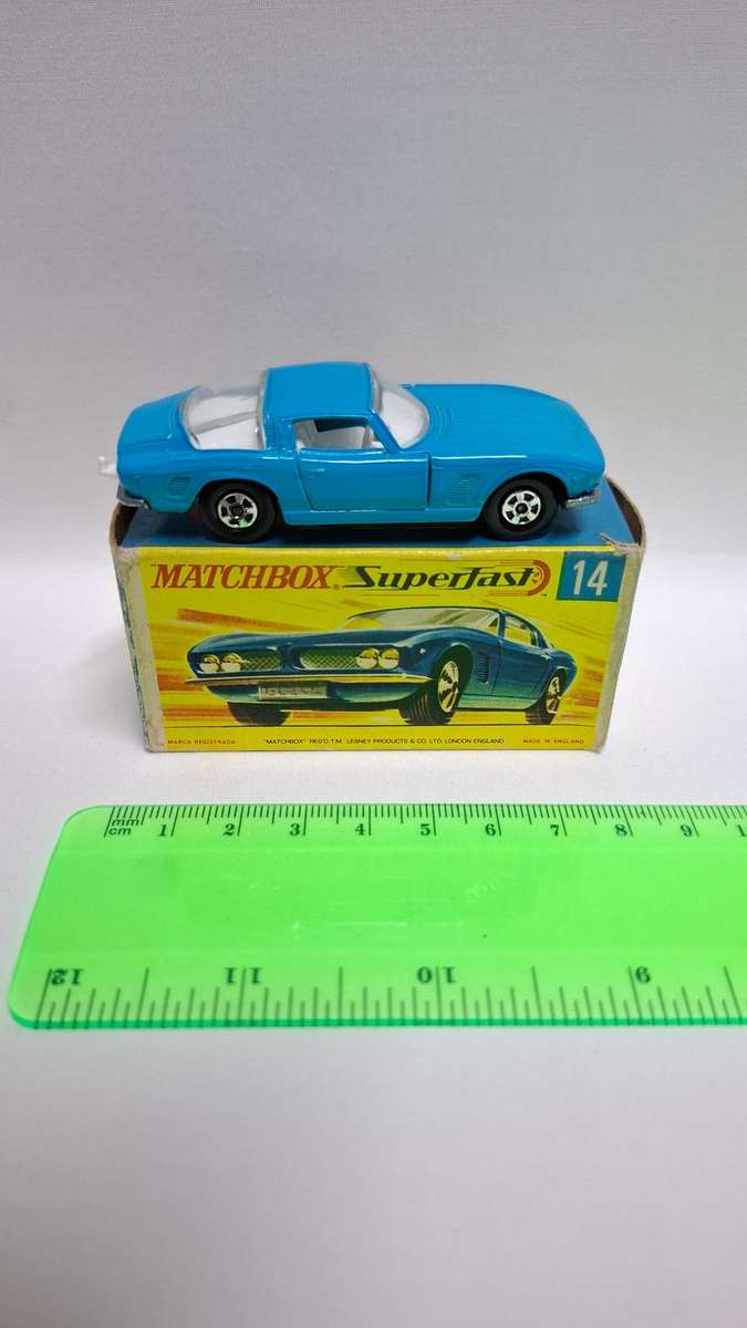 Vintage Matchbox Diecast No.14 "Iso Grifo in Blue" Made By Lesney - Excellent Condition