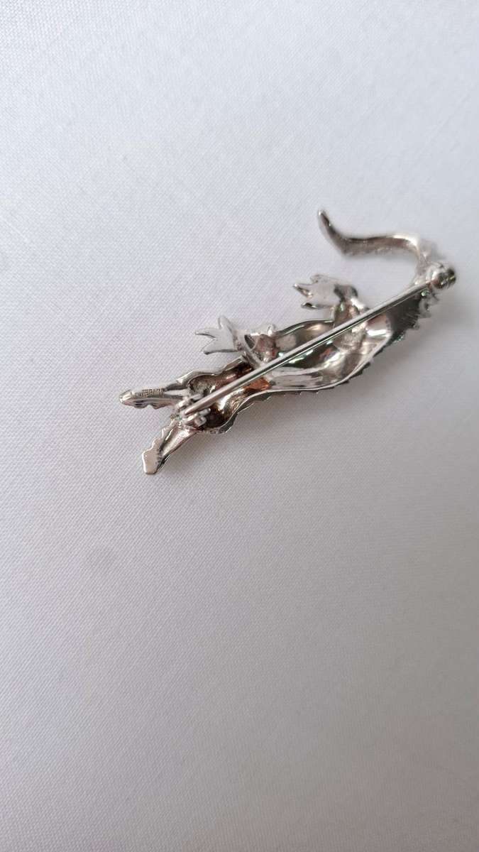 Beautiful Sterling Silver Crocodile Brooch (6.3g) - Excellent Condition