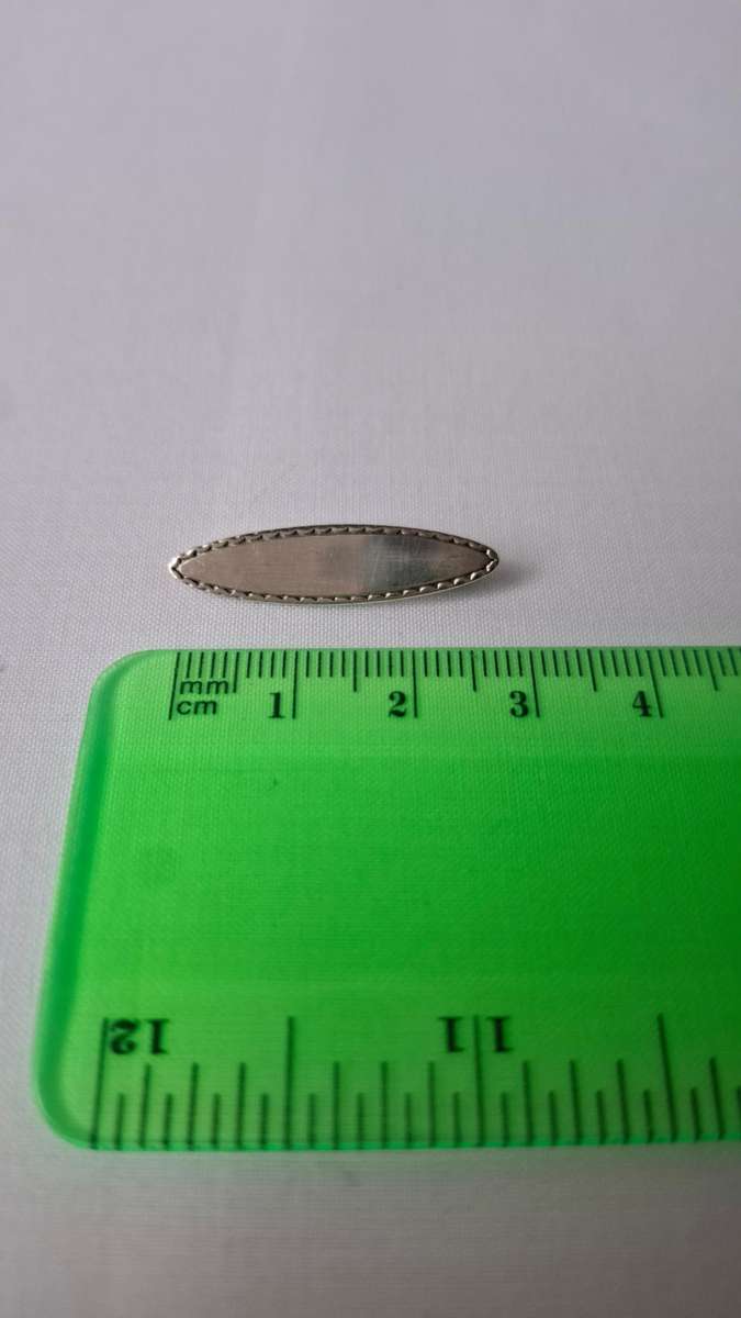 Beautiful Vintage 925 Sterling Silver Oval Baby Name Plate Brooch (2.1g) - Excellent Condition