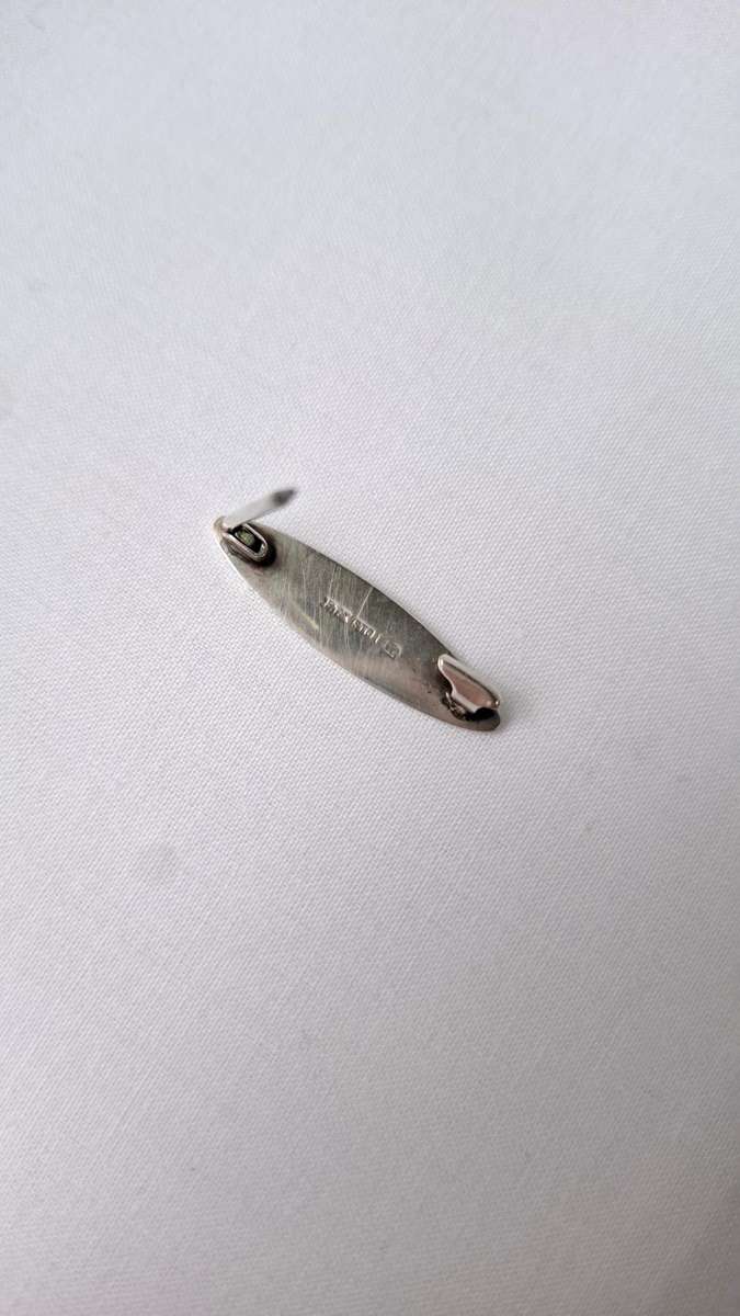 Beautiful Vintage 925 Sterling Silver Oval Baby Name Plate Brooch (2.1g) - Excellent Condition