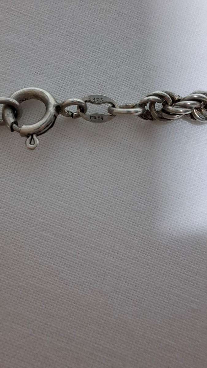 Beautiful Vintage Milor Sterling Silver 925 Rope Chain Necklace (12.4g) - Excellent Condition