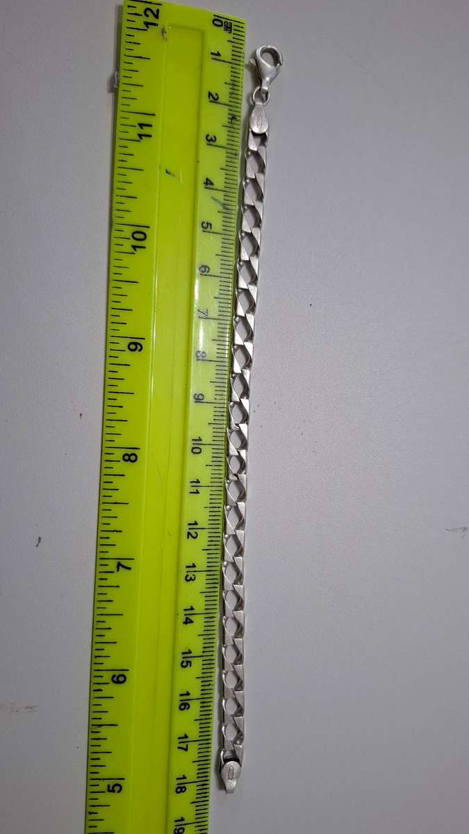 Stunning Italy 925 Silver Link Bracelet In Good Condition 7.7grams