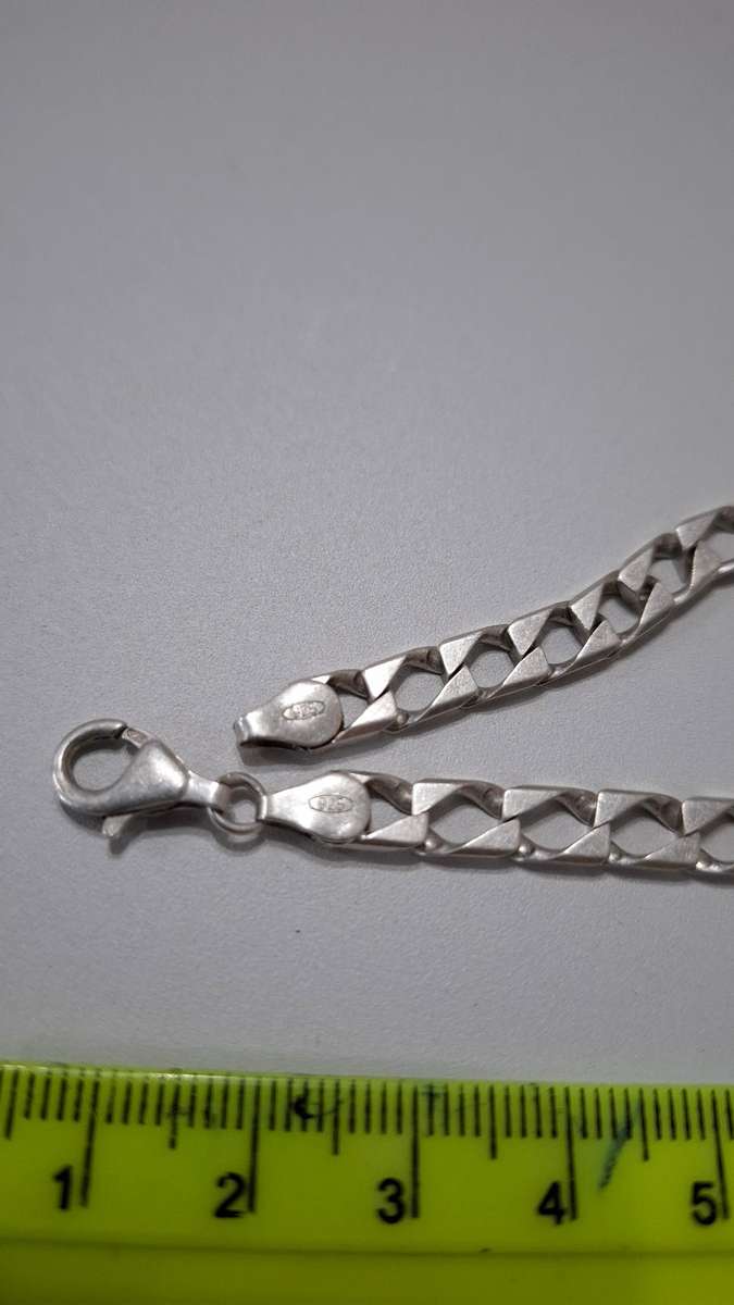 Stunning Italy 925 Silver Link Bracelet In Good Condition 7.7grams
