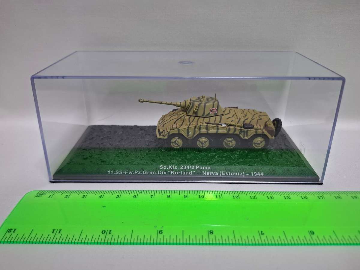 Diecast Model Of The Sd.Kfz. 234/2 Puma, a German armored car(Tank) from World War II.