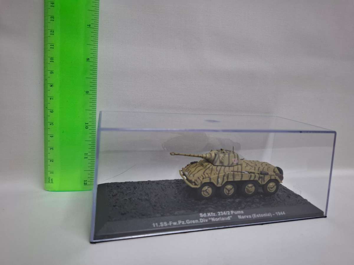 Diecast Model Of The Sd.Kfz. 234/2 Puma, a German armored car(Tank) from World War II.