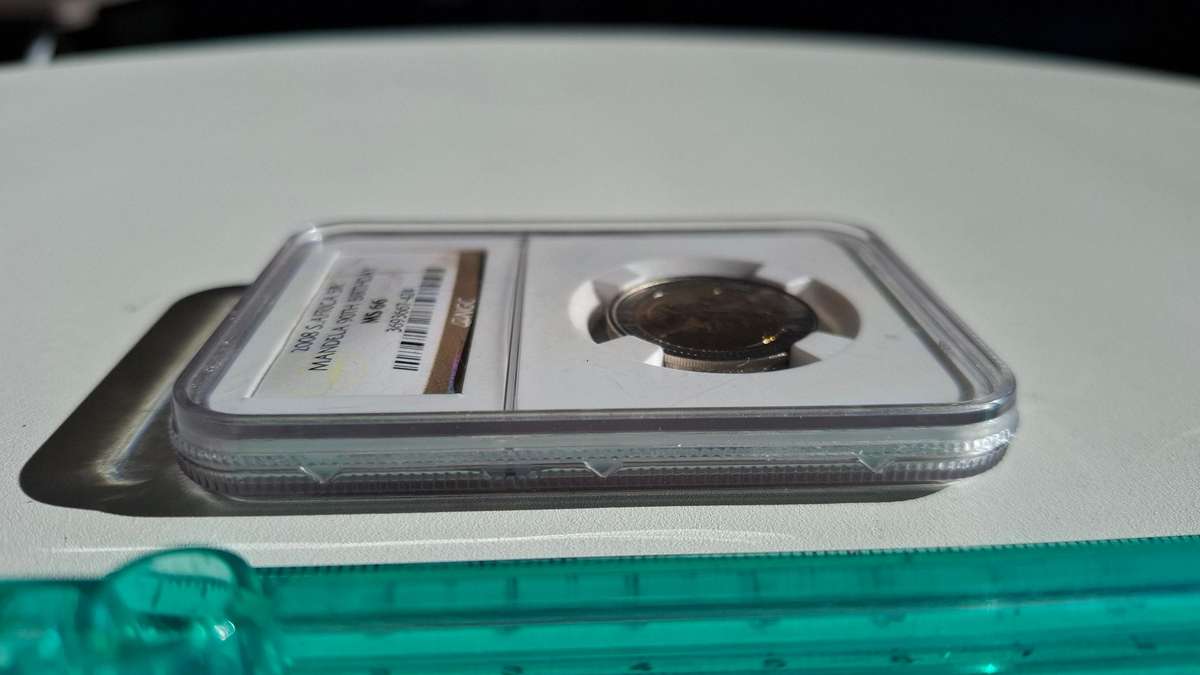 NGC 2008 South Africa Mandela 90th Birthday Five Rand Coin MS66 in Goood Condition