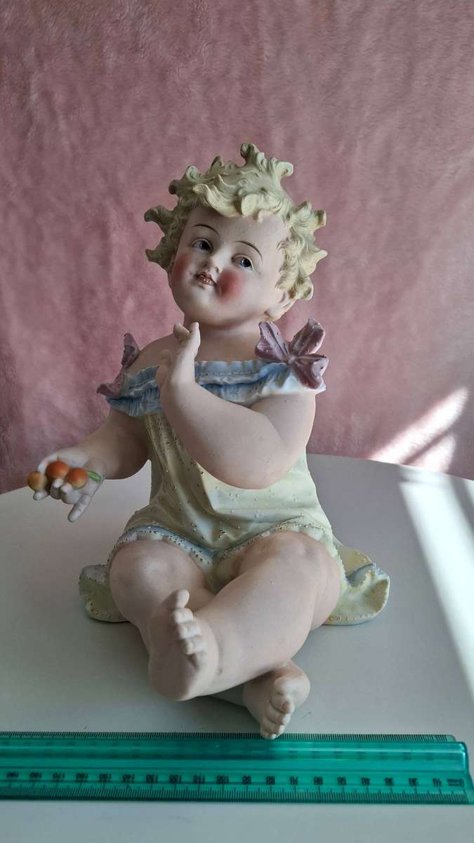Very Rare German Antique Bisque Porcelain "Piano Baby" made by Conta & Boehme in Excellent Condition