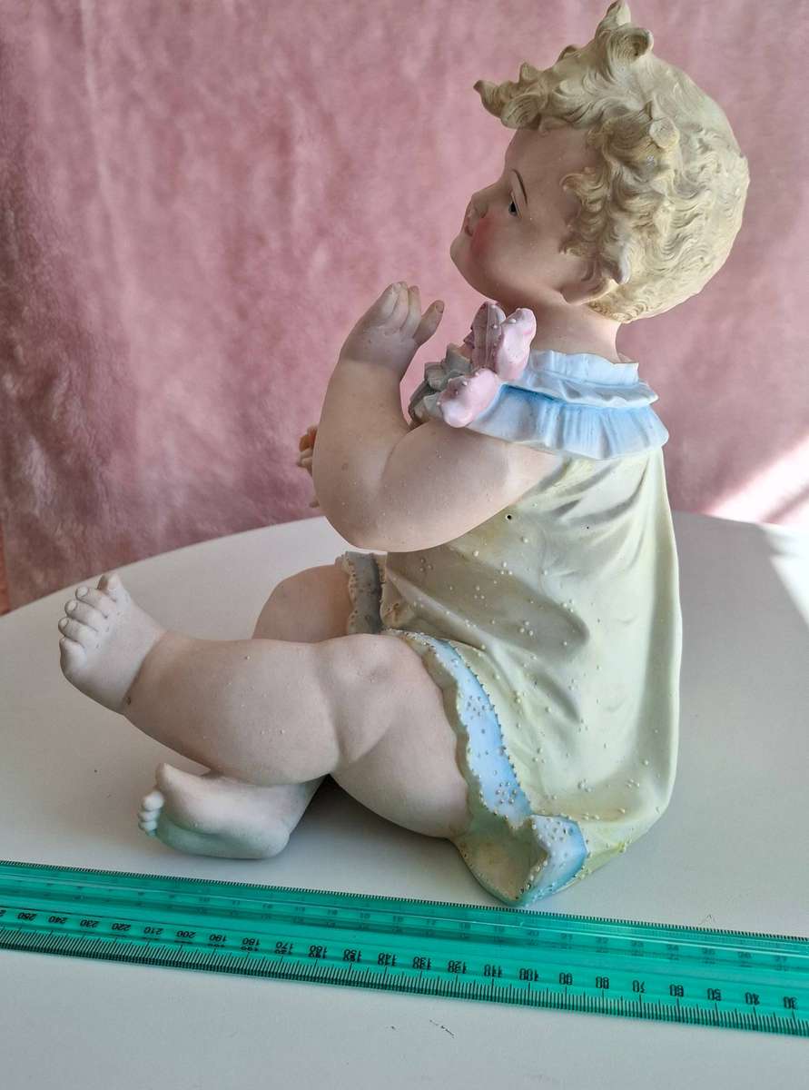 Very Rare German Antique Bisque Porcelain "Piano Baby" made by Conta & Boehme in Excellent Condition