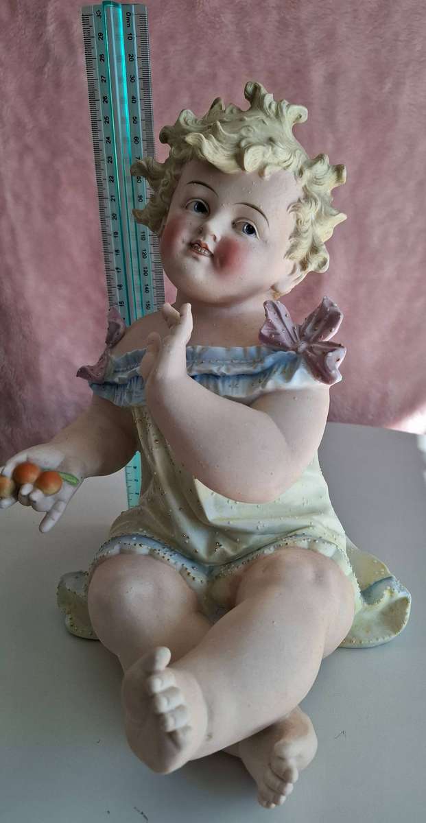 Very Rare German Antique Bisque Porcelain "Piano Baby" made by Conta & Boehme in Excellent Condition
