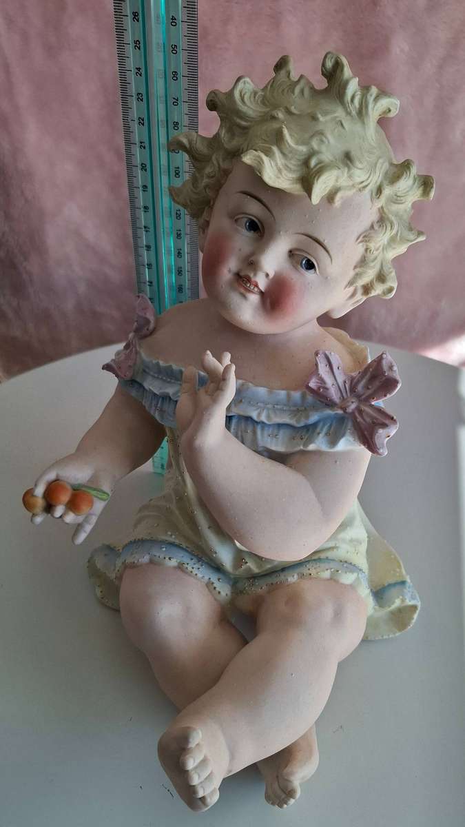 Very Rare German Antique Bisque Porcelain "Piano Baby" made by Conta & Boehme in Excellent Condition