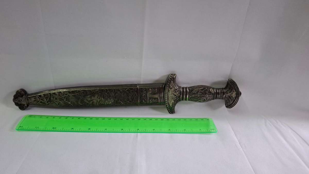 Stunning Vintage Decorative Silver Mounted Dagger in Sheath - Excellent Condition