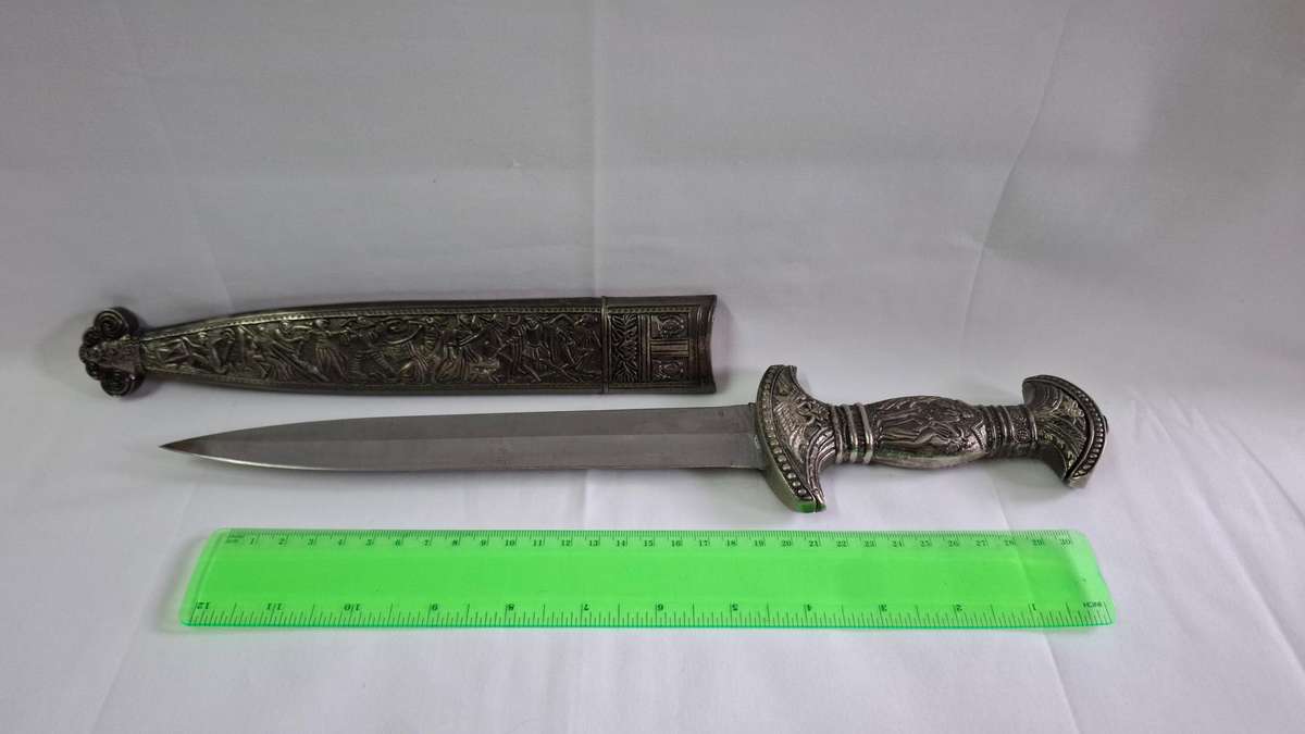 Stunning Vintage Decorative Silver Mounted Dagger in Sheath - Excellent Condition