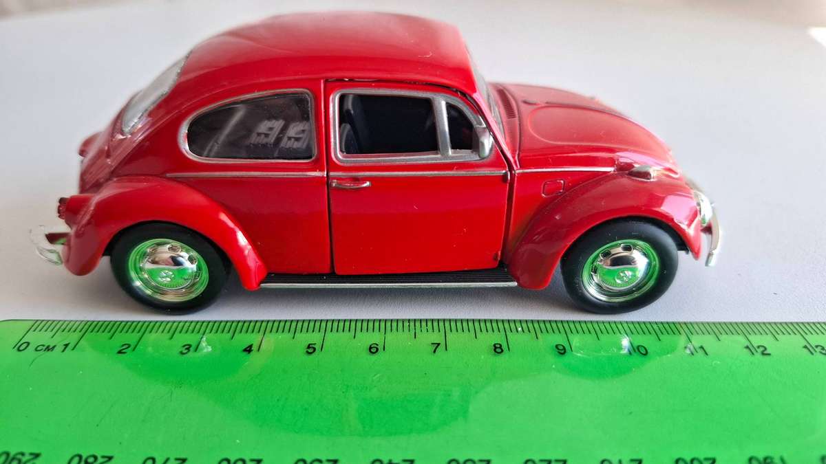 Stunning Red Diecast Volkswagen Beetle made in China in Good Condition - No Box