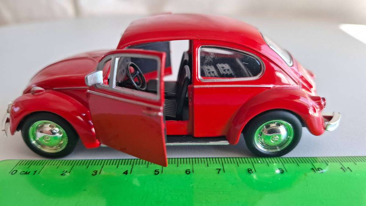 Stunning Red Diecast Volkswagen Beetle made in China in Good Condition - No Box