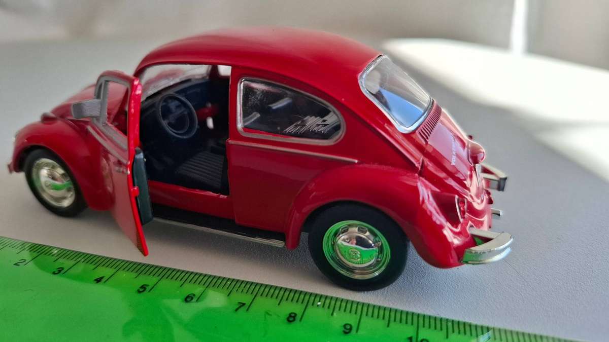 Stunning Red Diecast Volkswagen Beetle made in China in Good Condition - No Box