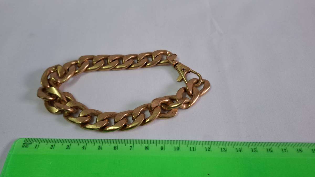 Lot 1B- Stunning Heavy Gold Plated Cuban Bracelet