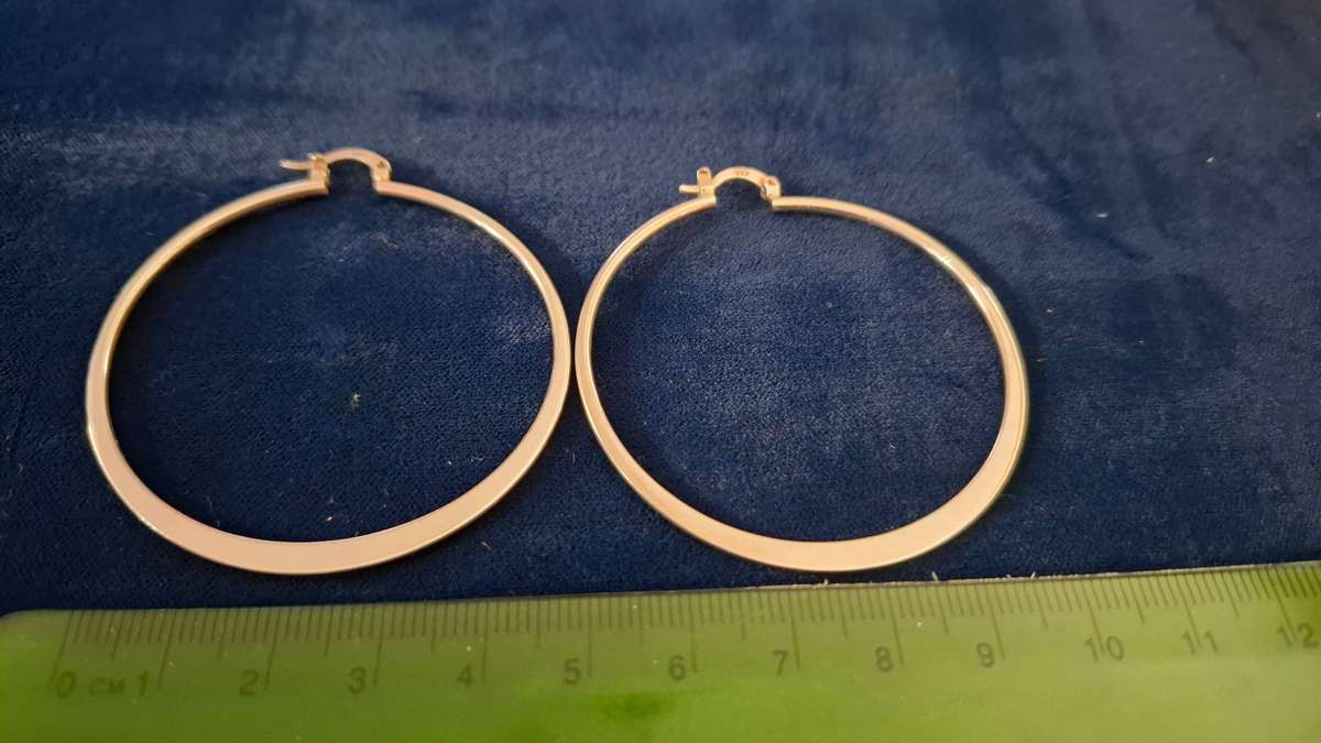 Stunning Pair Large of 925 Silver Hoop Earrngs (8.4 Grams) Great Condition and Clearly Marked