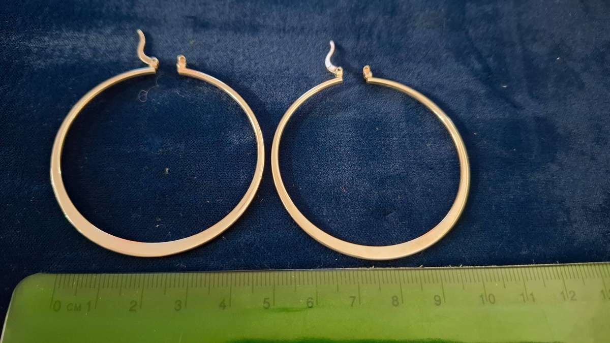 Stunning Pair Large of 925 Silver Hoop Earrngs (8.4 Grams) Great Condition and Clearly Marked