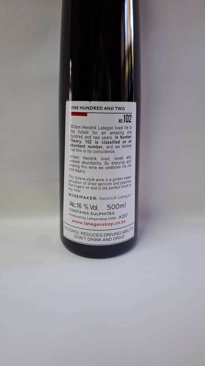No.102 One Hundred and Two Dessert Wine 500ml