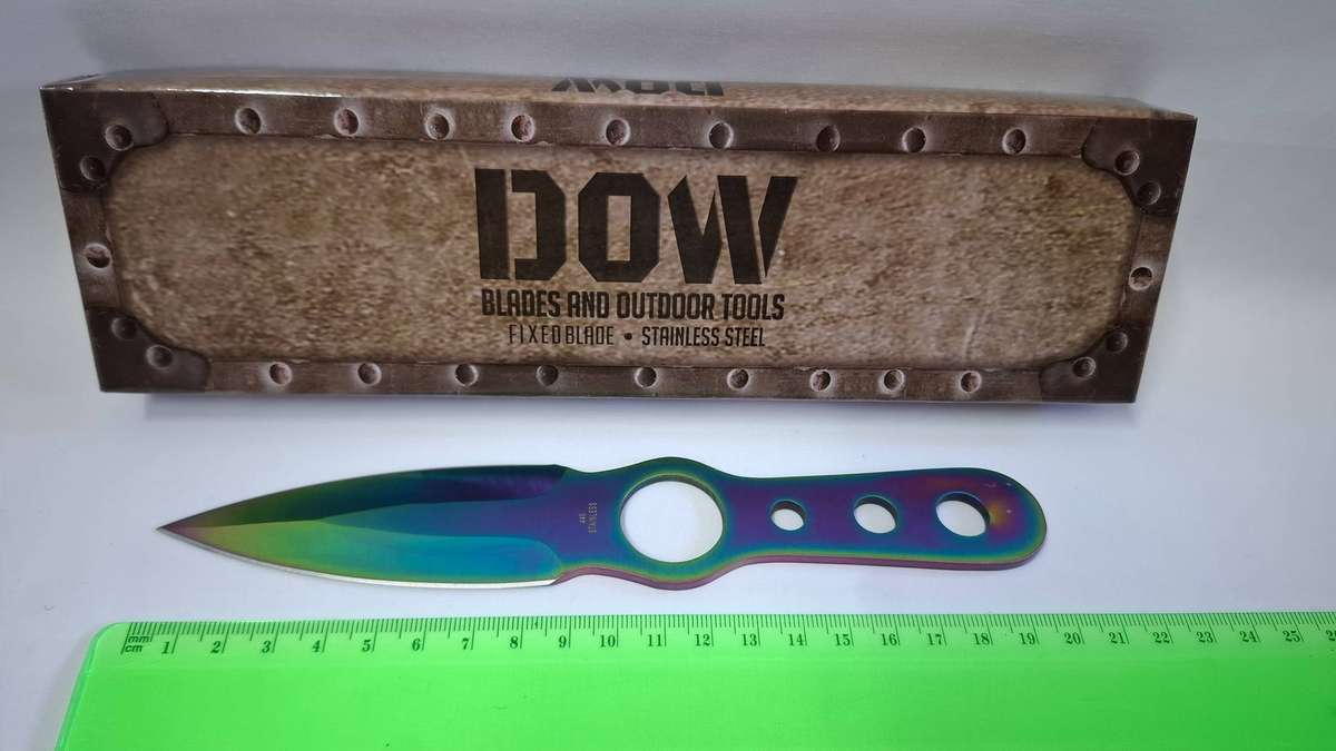 DOW Rainbow Throwing Knife with Sheath - K2266 - Excellent Condition - Bidding Per Knife