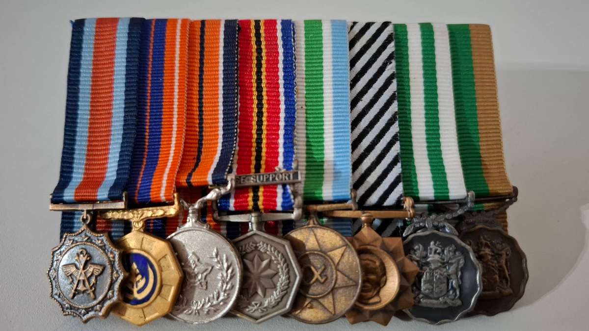 Set of Eight SADF Miniature Medals in Good Condition