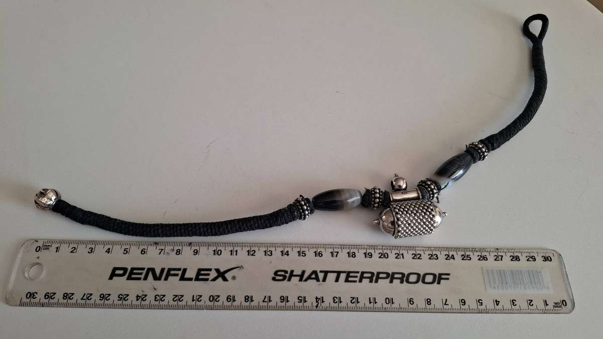 Stunning Vintage Large 925 Silver and Stone with Rope Chocker Necklace in good condition - 92 Grams