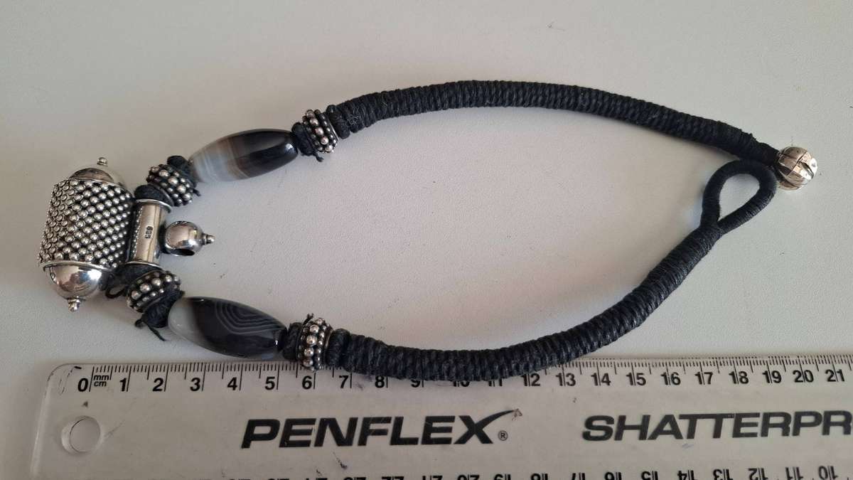 Stunning Vintage Large 925 Silver and Stone with Rope Chocker Necklace in good condition - 92 Grams