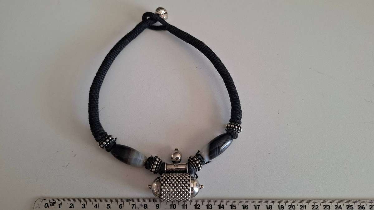 Stunning Vintage Large 925 Silver and Stone with Rope Chocker Necklace in good condition - 92 Grams