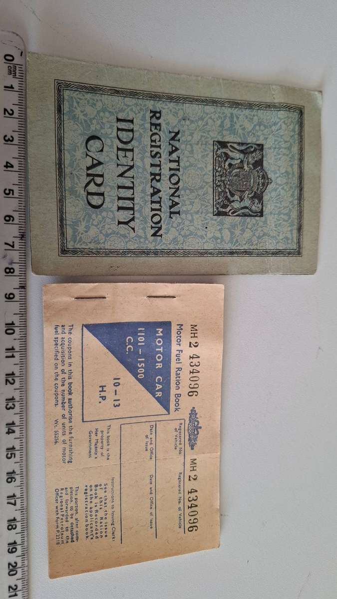 Vintage National Registation Identity Card & Motor Fuel Ration Book in good condition