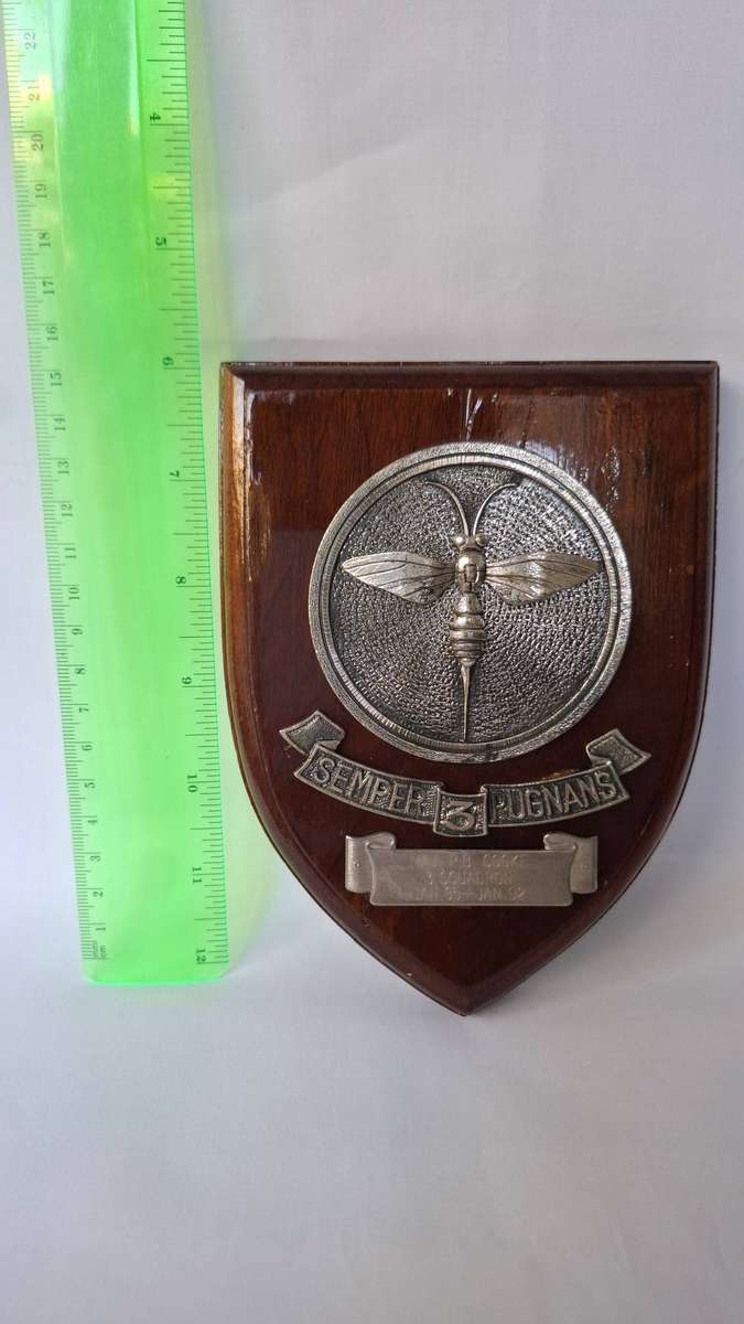 South African Air Force Association Plaque Related to MAJ.  P.B. Cooke , 3 Squadron, 1985- 1992