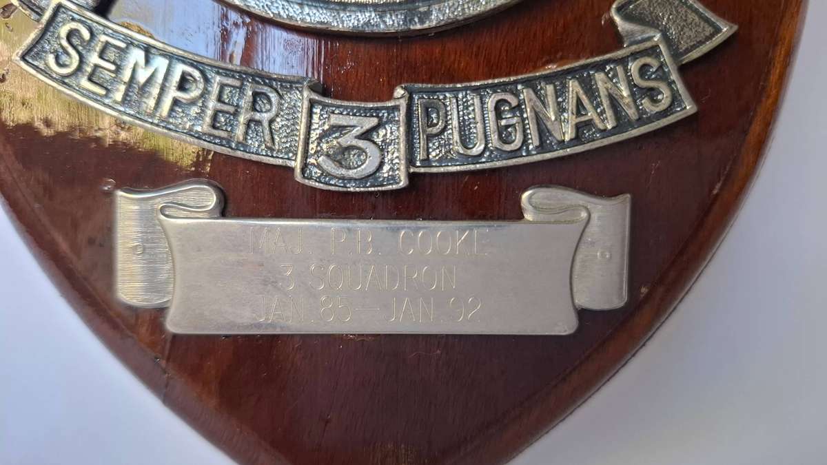 South African Air Force Association Plaque Related to MAJ.  P.B. Cooke , 3 Squadron, 1985- 1992