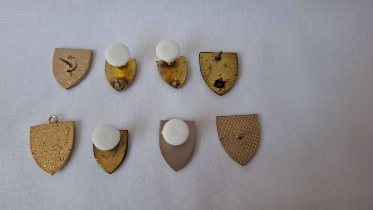 A Collection of 8 Mini SADF Metal Collar Flashes - All pins intact and in good condition