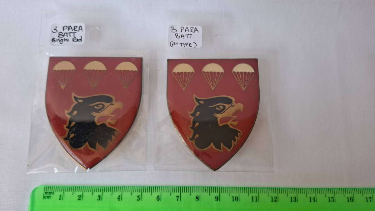Set of Two SADF 3 Parachute Battalion Metal Shoulder Flash - All pins intact