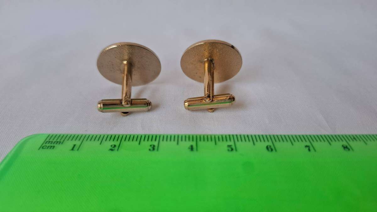 Set of Two SADF Witwatersrand Army Gold Plated Metal Cufflinks - Excellent Condition