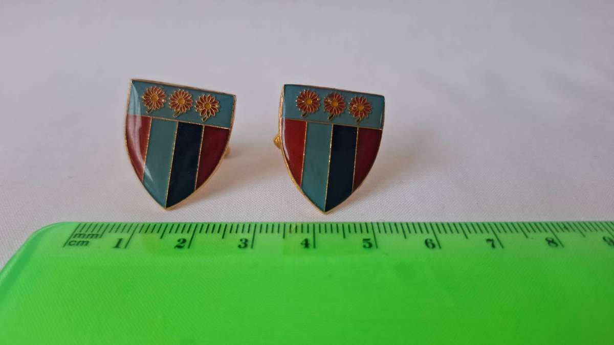 Set of Two SADF Northern Transvaal Gold Plated Metal Cufflinks - Excellent Condition