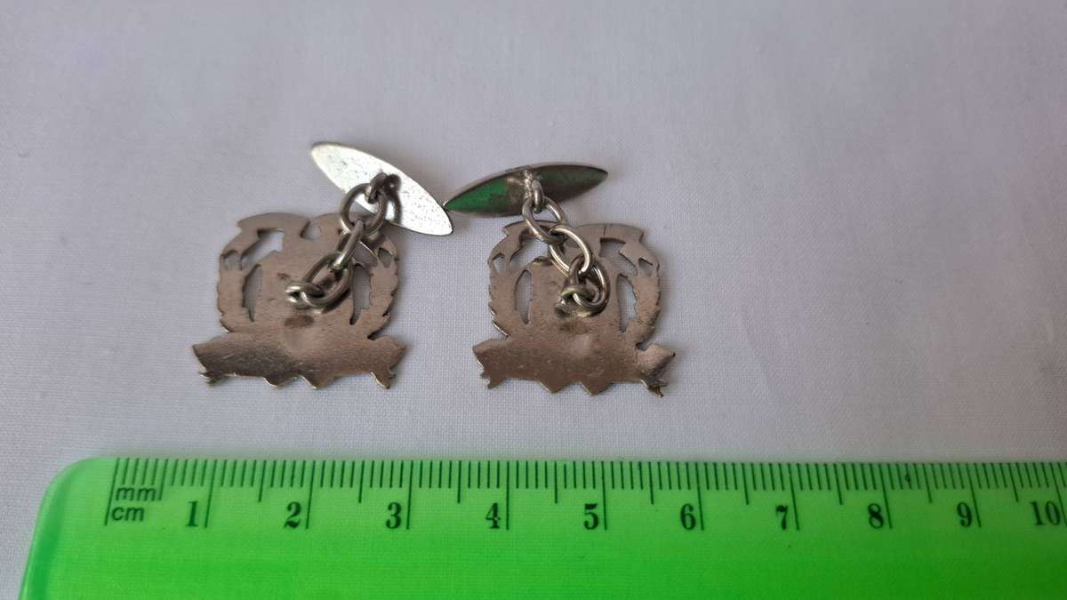 Set of Two South African Army Pretoria Highlanders (Pro Patria) Cufflinks - Excellent Condition