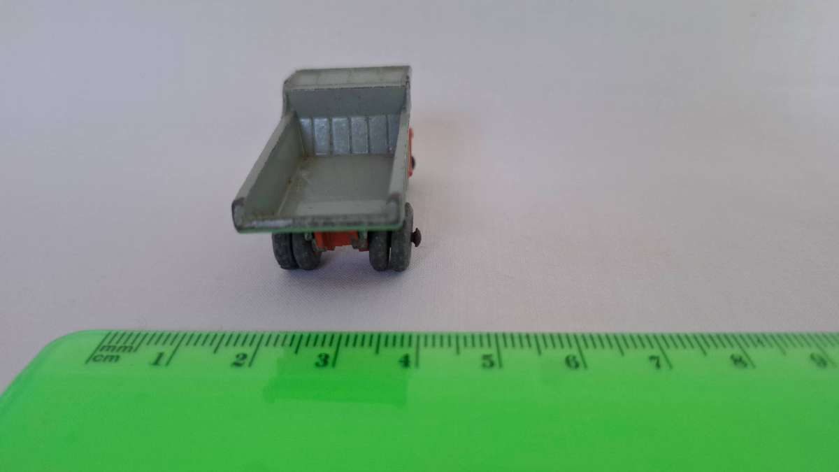 Vintage Lesney Diecast Orange and Grey Dump Truck- Well Played Condition