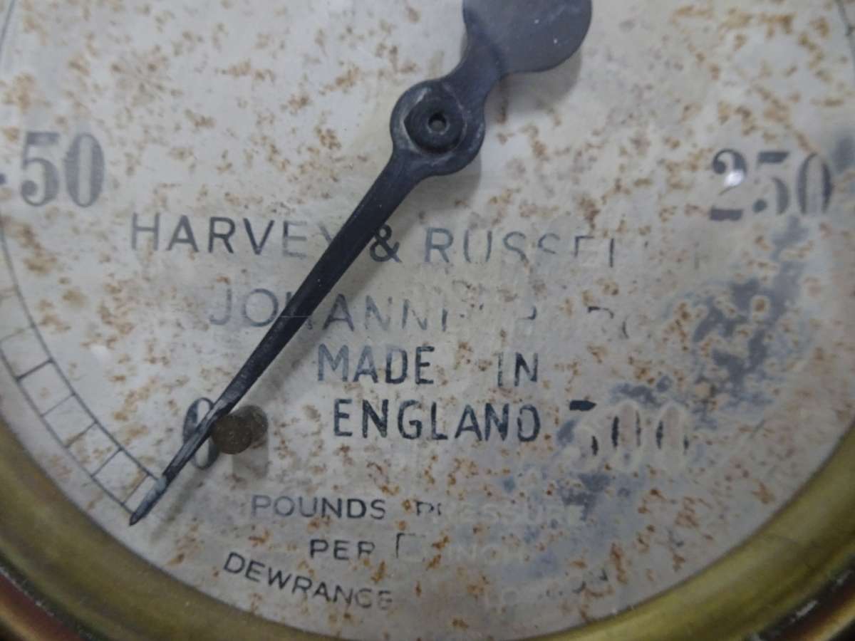 Antique Harvey & Russell Brass Pressure Gauge - Made In England - No 939 143 - Good Condition