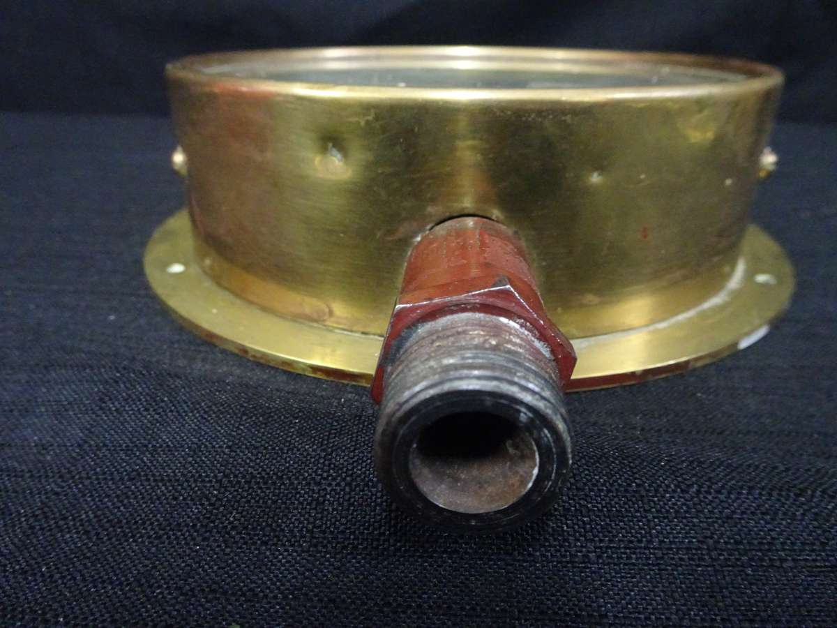 Antique Harvey & Russell Brass Pressure Gauge - Made In England - No 939 143 - Good Condition