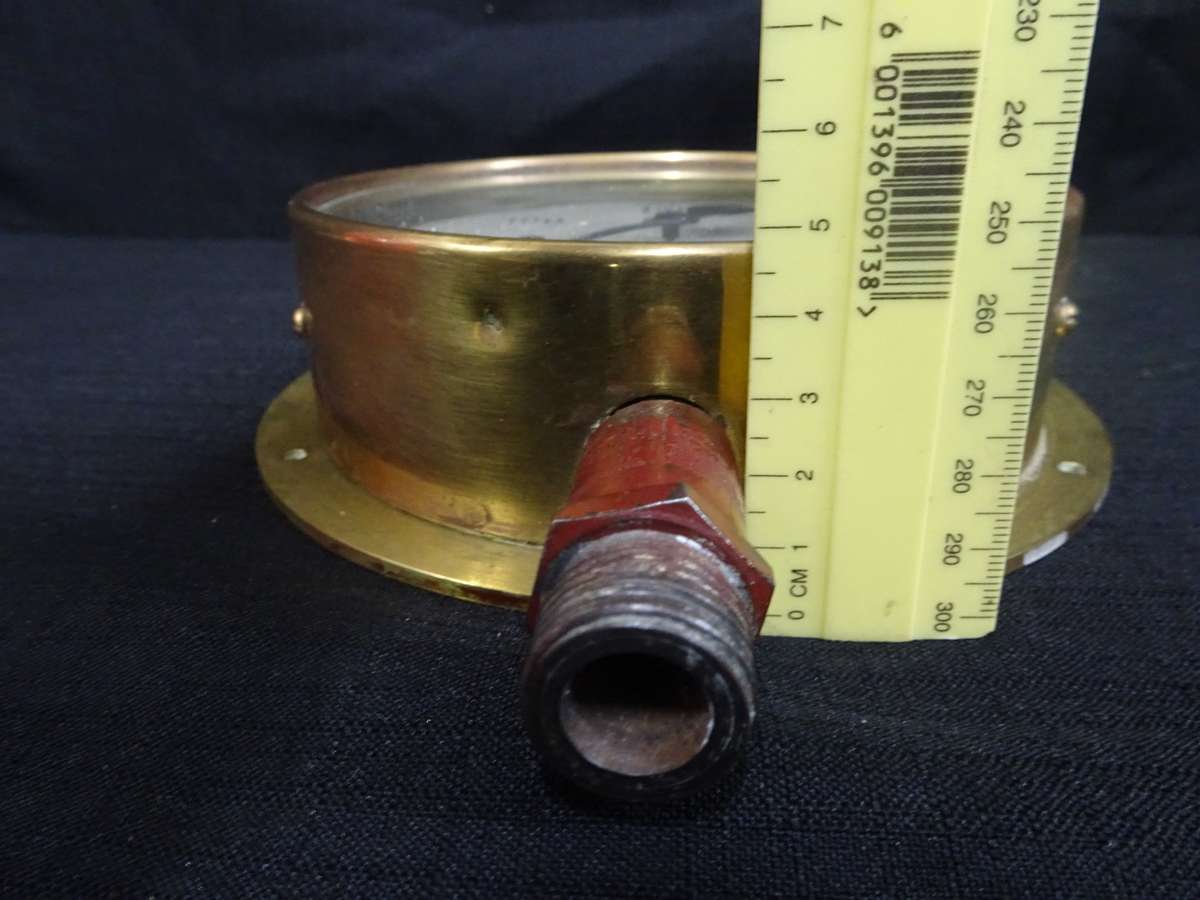 Antique Harvey & Russell Brass Pressure Gauge - Made In England - No 939 143 - Good Condition