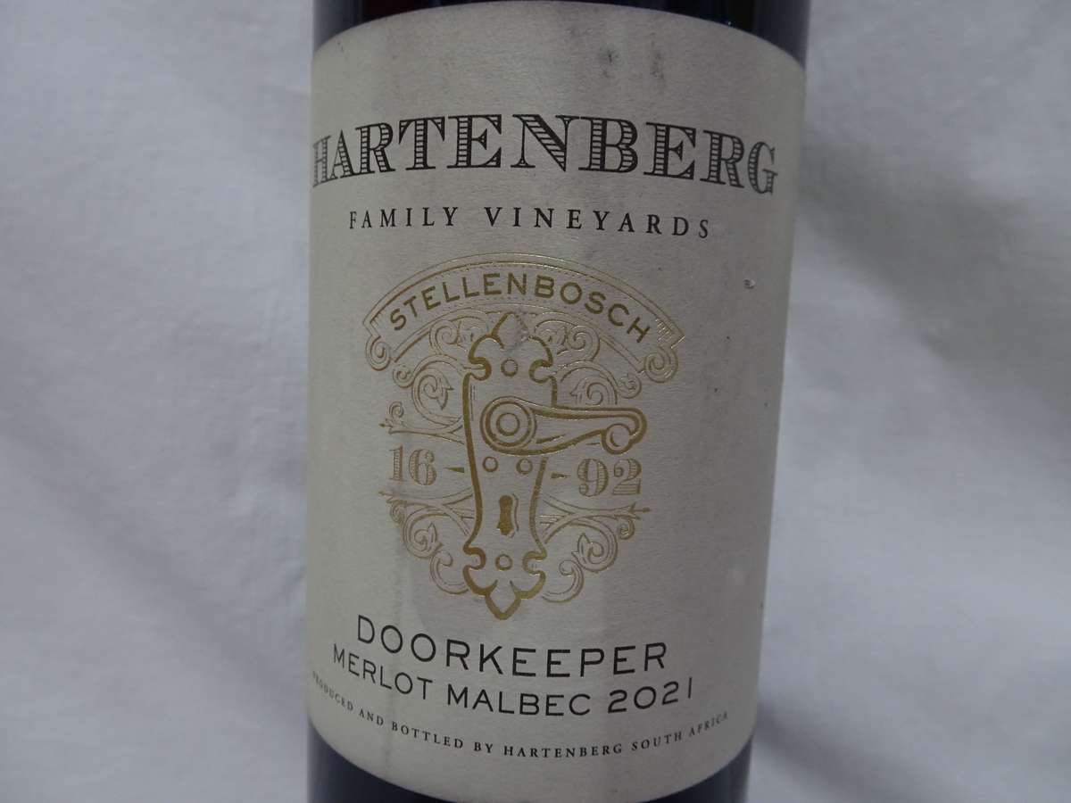 Sealed 750ml Bottle Of Hartenberg Doorkeeprt Merlot Malbec 2021 Wine - See Description