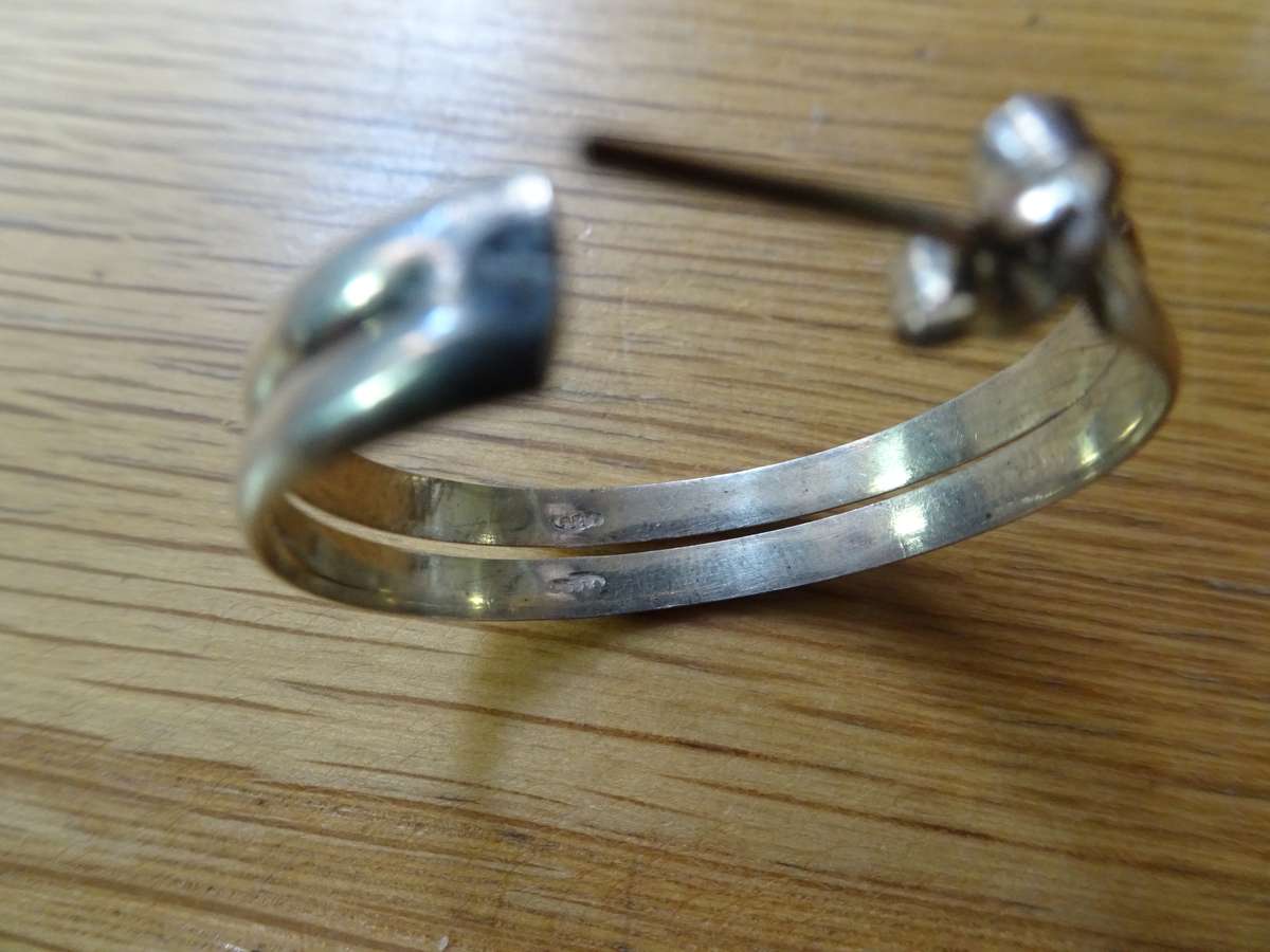 Beautiful Sterling Silver Hoop Earrings - Clearly Marked 925 - 6.5 Grams