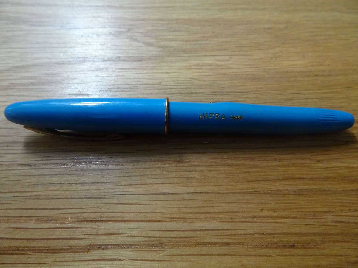 Stunning Vintage Blue Hifra 4251 Fountain Pen - On Nip - "Warranted Wing Flow U.S.A 4"