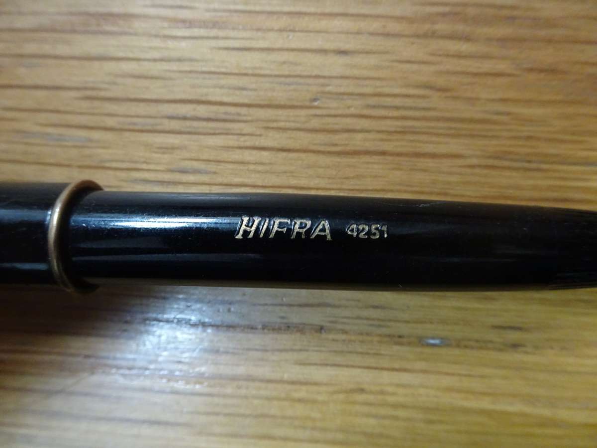 Stunning Vintage Black Hifra 4251 Fountain Pen - On Nip - "Orbit Special Pen"